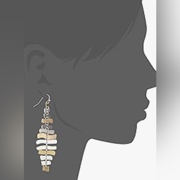 NWT Soho Prisma Two-Tone Sculptural Drop Earrings - Picture 2 of 2